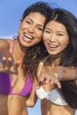 Beautiful Bikini Women Girls Laughing At Beach Royalty Free Stock Photo