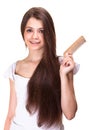 Beautiful youth teen girl with comb