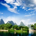 Beautiful Yu Long river Karst mountain landscape