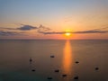 Beautiful Zanzibar Nungwi beach at sunset time aerial view Royalty Free Stock Photo