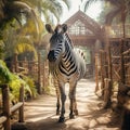 Beautiful Zebra in the oldest Zoo in Vietnam in Ho Chi Minh City AZ Made With Generative AI illustration