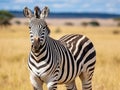 A beautiful zebra in the vast savannah grassland of Ol Pejeta Conservancy