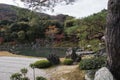 Beautiful zen garden in Tenryuji temple in Arashiyama, Kyoto, Japan Royalty Free Stock Photo