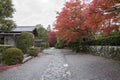 Beautiful zen garden in Tenryuji temple in Arashiyama, Kyoto, Japan Royalty Free Stock Photo