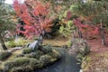 Beautiful zen garden in Tenryuji temple in Arashiyama, Kyoto, Japan Royalty Free Stock Photo