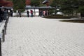 Beautiful zen garden in Tenryuji temple in Arashiyama, Kyoto, Japan Royalty Free Stock Photo