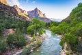 beautiful Zion national park on sunny day,utah,usa Royalty Free Stock Photo