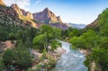 Beautiful Zion national park on sunny day,utah,usa. Royalty Free Stock Photo