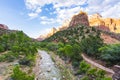 Beautiful Zion national park on sunny day,utah,usa. Royalty Free Stock Photo