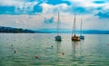 Beautiful Zurich lake and blue sky