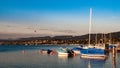 Beautiful Zurich lake,boats and vibrant colours