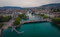 Beautiful Zurich lake in Switzerland from above