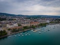 Beautiful Zurich lake in Switzerland from above