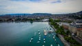 Beautiful Zurich lake in Switzerland from above