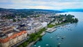 Beautiful Zurich lake in Switzerland from above