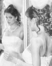 Beautifulbride with the mirror Royalty Free Stock Photo