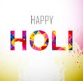 Beautifuli Holi text colorful festival background