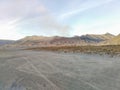 Bromo mountains morning view from the sea of sand