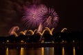 Beautifull colored fireworks in Zagreb, Croatia, at night