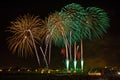 Beautifull colored fireworks in Zagreb, Croatia, at night