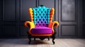 beautifull Colorful Armchair modern luxury style in empty wall living room interior design Royalty Free Stock Photo
