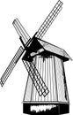 Beautifull contour windmill in vector