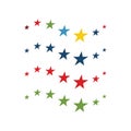 beautifull flagged stars logo vector icon concept illustration