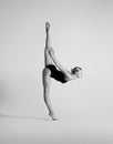 Beautifull flexible blonde girl posing. Gymnastics.