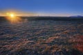 Beautifull iceland sunset seascape with mountains