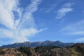 Beautifull landscape with dramatic blue sky. Carpathian mountains. Royalty Free Stock Photo
