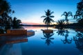 Beautifull luxury swimming pool near beach front, looking sea view Royalty Free Stock Photo