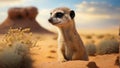 a beautifull meerkat looking for enemies