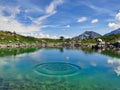 Beautifull mountain lake in the french alps.