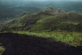 Beautifull mountain in the morning mist , Batur, Bali, Indonesi