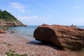 Pebbled beach at Oddicombe on the South Devon coast Royalty Free Stock Photo