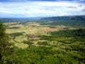 A beautifull scenery from above looking towards a village