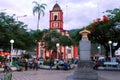 beautifull square and historical church of city of san ramon , peru