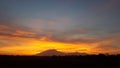 Beautifull sunrise view active volcano crater