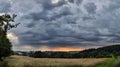 Sunset over Czech Highlands