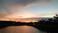 Beautifull sunset on a water