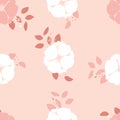 Beautifull tropical flowers and leaves seamless pattern design