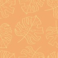 Beautifull tropical flowers and leaves seamless pattern design