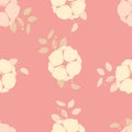 Beautifull tropical flowers and leaves seamless pattern design