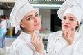 A beautifull two young female chef posing Royalty Free Stock Photo