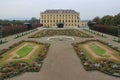 Beautifull view on Schonbrunn palace and gardens in Vienna, Austria