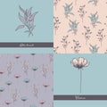 Beautifull Wils Flowers flowers set of seamless pattern design