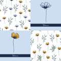 Beautifull Wils Flowers flowers set of seamless pattern design