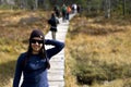 Beautifull woman trekking in the moutains