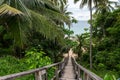 Beautifull of Wooden bridge at Nai Thon beach