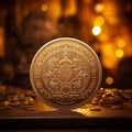 Beautifully Aged Vintage Coin with Intricate Designs